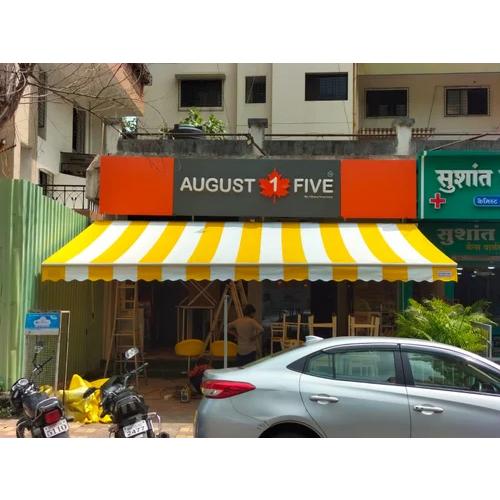 Front shop awning- golden awning tensile