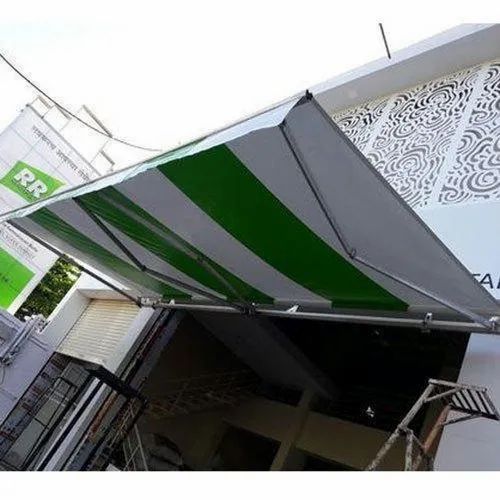 Retractable awning for shop- Golden awning tensile
