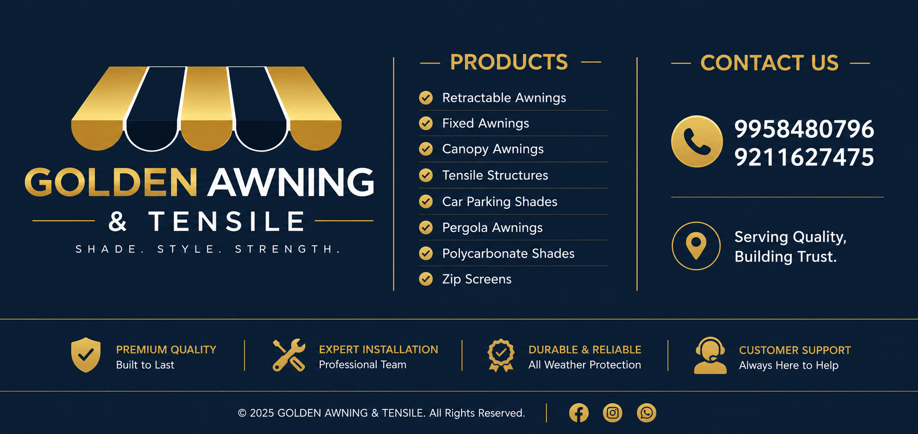 awning-golden awning tensile